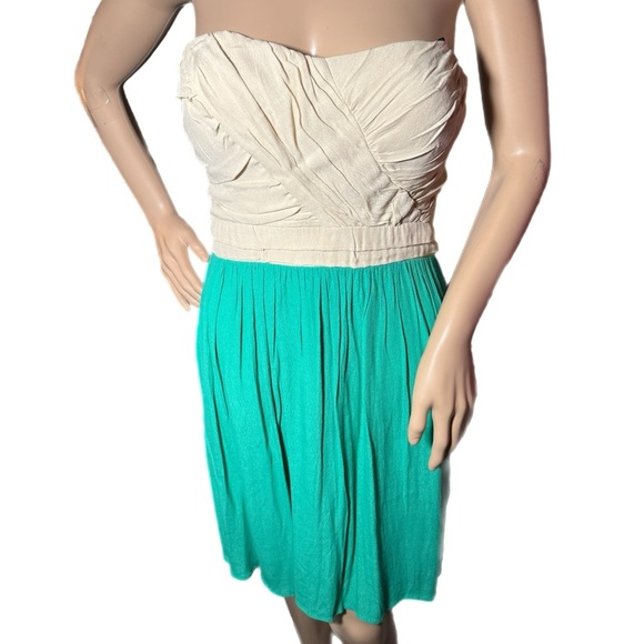 CITY STUDIO Seafoam Taupe Strapless Dress Sz Juniors L Mini Cocktail Party Dance - Picture 3 of 11